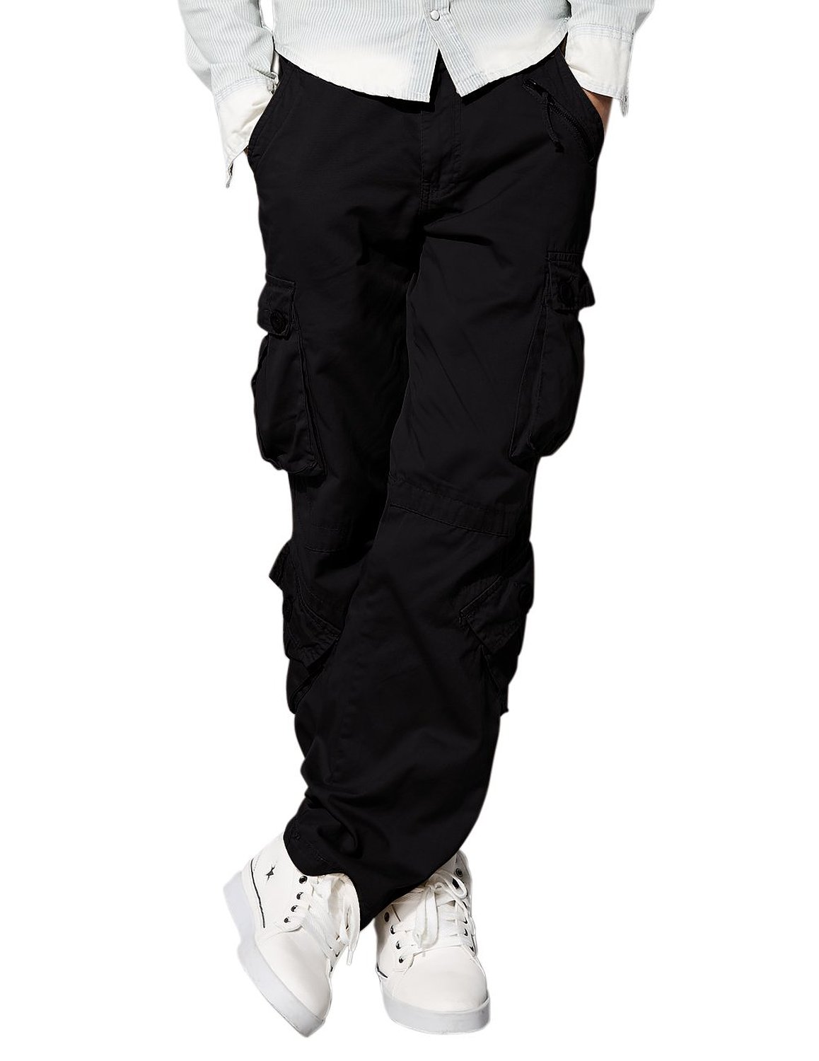 mens cargo pants with drawstring bottoms